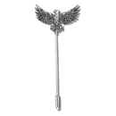 Mahi Premium Silver Eagle-Shaped Mens Brooch Lapel Pin with Antique Rhodium Plating for Coat, Blazer, Jodhpuri (BP1101245R)