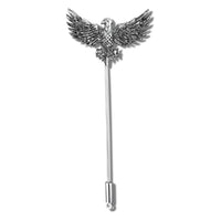 Mahi Premium Silver Eagle-Shaped Mens Brooch Lapel Pin with Antique Rhodium Plating for Coat, Blazer, Jodhpuri (BP1101245R)