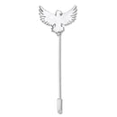 Mahi Premium Silver Eagle-Shaped Mens Brooch Lapel Pin with Antique Rhodium Plating for Coat, Blazer, Jodhpuri (BP1101245R)