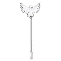 Mahi Premium Silver Eagle-Shaped Mens Brooch Lapel Pin with Antique Rhodium Plating for Coat, Blazer, Jodhpuri (BP1101245R)