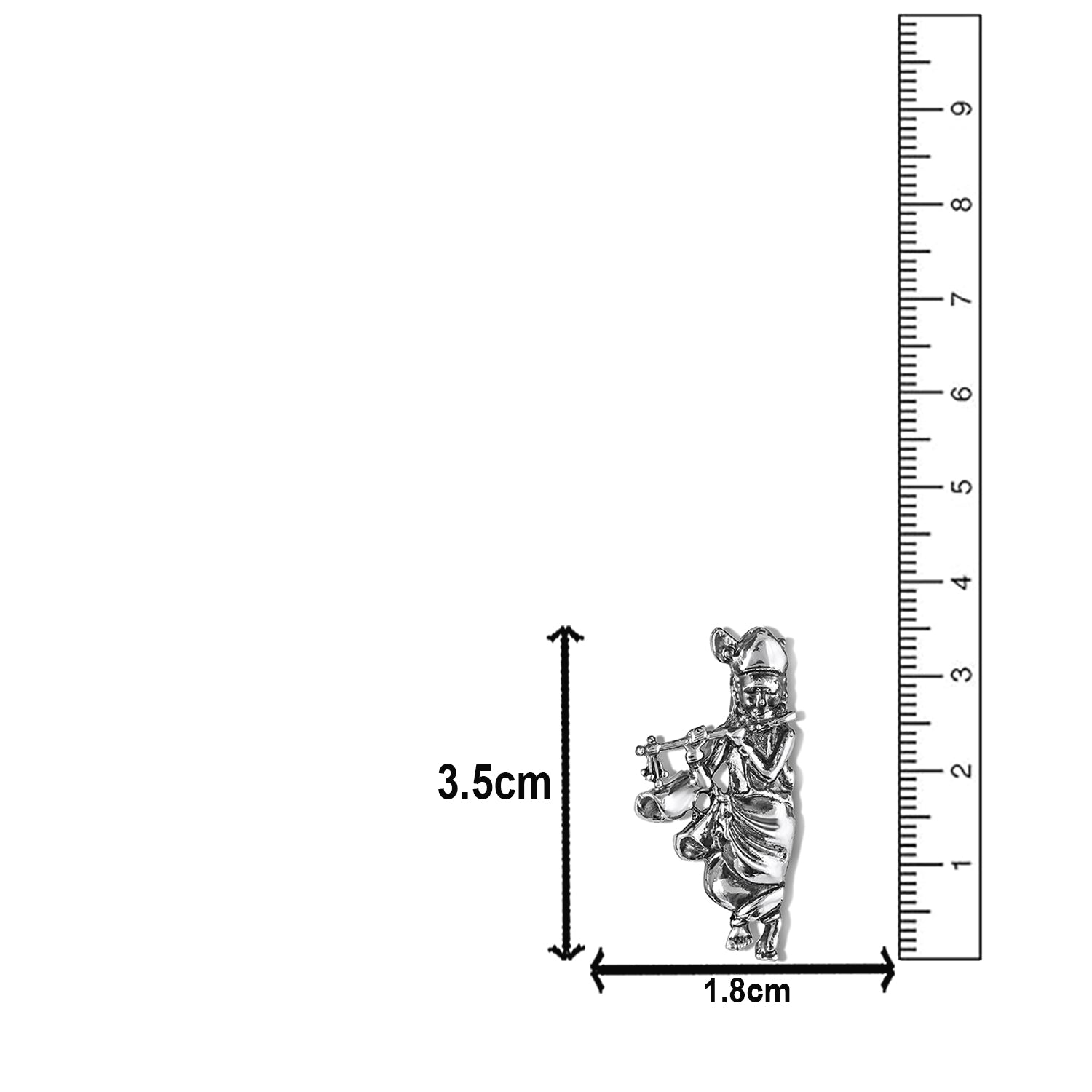 Mahi Divine Lord Krishna Flute Design Oxidised Rhodium Plated Unisex Brooch Pin | Ethnic Lapel Pin for Blazer, Kurta, Saree & Dupatta | Traditional Indian Jewelry (BP1101248R)