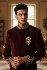 Mahi Regal Cascade Gold-Tone Triple Layered Teardrop Crystal Studded Kurta Sherwani Wedding Brooch for Men (BP1101256GWhi)