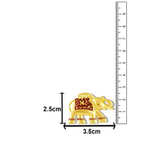 Mahi Gold Toned Royal Elephant-Shaped Unisex Wedding Brooch / Kurta Sherwani with Maroon Enamel Meenakari Work (BP1101257GMar)