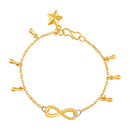 Mahi Infinity and Star Charm Adjustable Bracelet with Gold Plating for Women (BR1101072G)