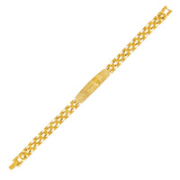 Mahi Men’s Gold Plated Designer Bracelet Premium Hanuman Gada Textured Chain Link Kada Style Bracelet for Men (BR1101096G)