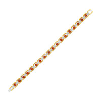 Mahi Stylish Silver & Gold Plated Spiritual Wristwear Premium Link Design Rudraksha Bracelet for Men (BR1101098M)