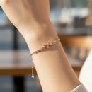 Mahi Adjustable Infinity Bracelet with Elegant White Crystal and Rose Gold Plating Bracelet for Women (BR1101101ZWhi)