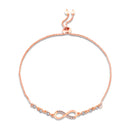 Mahi Adjustable Infinity Bracelet with Elegant White Crystal and Rose Gold Plating Bracelet for Women (BR1101101ZWhi)