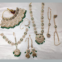 Knigght angel  Gold Plated Kundan Stone And Beads Bridal Set