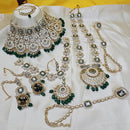 Knigght angel  Gold Plated Kundan Stone And Beads Bridal Set