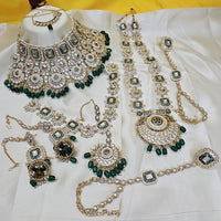 Knigght angel  Gold Plated Kundan Stone And Beads Bridal Set