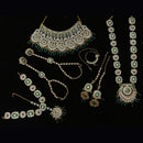 Knigght angel  Gold Plated Kundan Stone And Beads Bridal Set