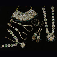 Knigght angel  Gold Plated Kundan Stone And Beads Bridal Set