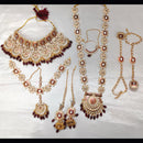 Knigght angel  Gold Plated Kundan Stone And Beads Bridal Set