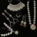 Knigght angel  Gold Plated Kundan Stone And Beads Bridal Set