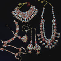 Knigght angel  Gold Plated Kundan Stone And Meenakari Bridal Set