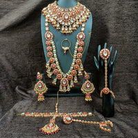 Knigght angel  Gold Plated Kundan Stone And Meenakari Bridal Set
