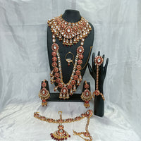 Knigght angel  Gold Plated Kundan Stone And Meenakari Bridal Set