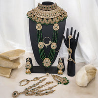 Knigght angel  Gold Plated Kundan Stone And Pearls Bridal Set