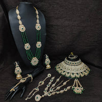 Knigght angel  Gold Plated Kundan Stone And Pearls Bridal Set