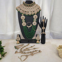 Knigght angel  Gold Plated Kundan Stone And Pearls Bridal Set