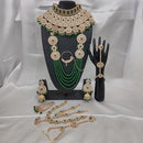 Knigght angel  Gold Plated Kundan Stone And Pearls Bridal Set