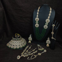 Knigght angel  Gold Plated Kundan Stone And Pearls Bridal Set