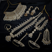 Knigght angel  Gold Plated Kundan Stone And Pearls Bridal Set