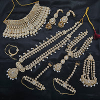 Knigght angel  Gold Plated Kundan Stone And Pearls Bridal Set