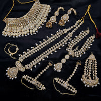 Knigght angel  Gold Plated Kundan Stone And Pearls Bridal Set