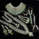 Knigght angel  Gold Plated Kundan Stone And Pearls Bridal Set