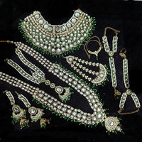 Knigght angel  Gold Plated Kundan Stone And Pearls Bridal Set