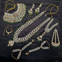 Knigght angel  Gold Plated Kundan Stone And Pearls Bridal Set