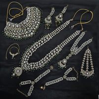 Knigght angel  Gold Plated Kundan Stone And Pearls Bridal Set