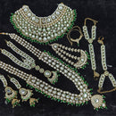 Knigght angel  Gold Plated Kundan Stone And Pearls Bridal Set