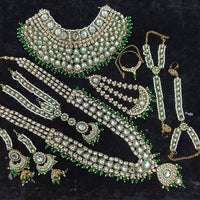 Knigght angel  Gold Plated Kundan Stone And Pearls Bridal Set