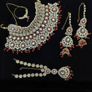 Knigght angel  Gold Plated Kundan Stone Semi Bridal Necklace Set