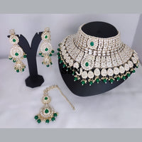 Knigght angel  Gold Plated Kundan Stone Semi Bridal Necklace Set