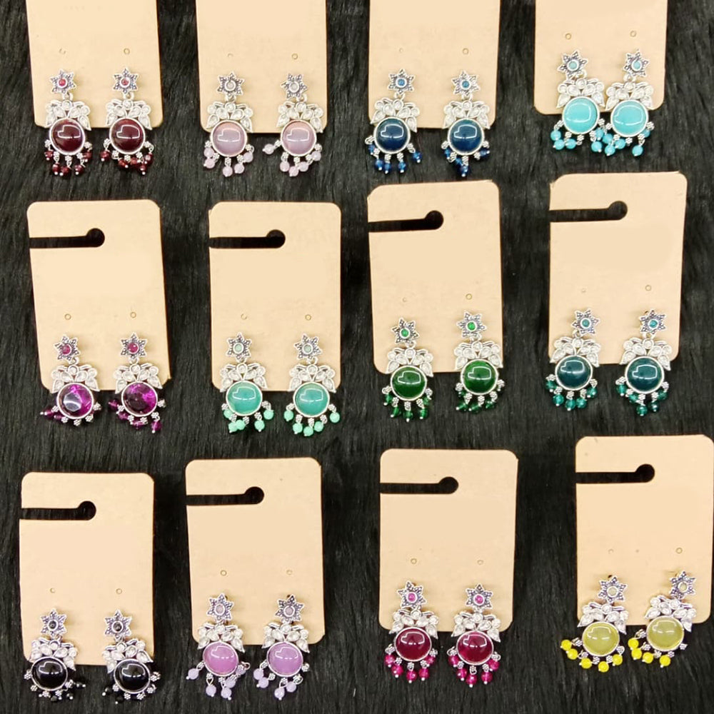 Dhwani Luxury Pota Stone And Pearl Dangler Earrings