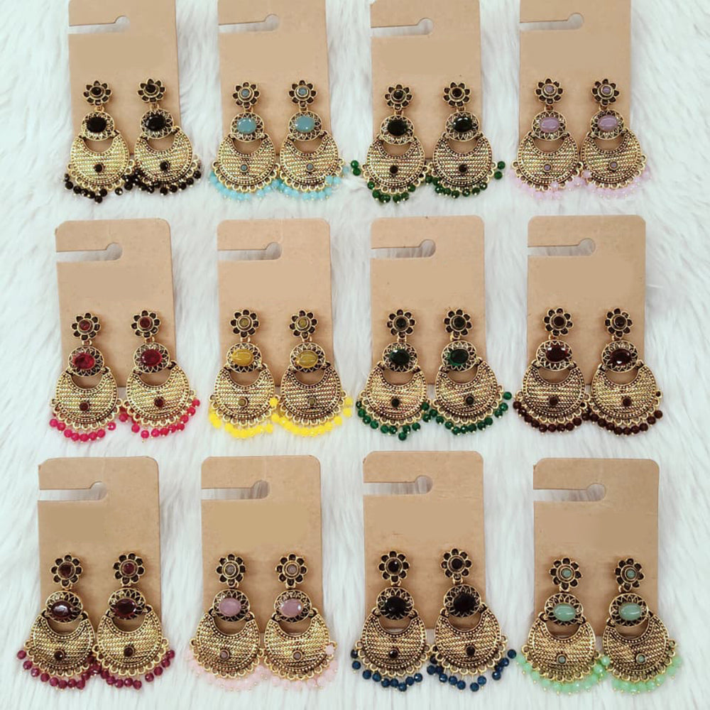 Dhwani Luxury Pota Stone And Pearl Dangler Earrings