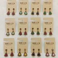 Dhwani Elegant Pota Stone And Pearl Dangler Earrings (Pack of 12)