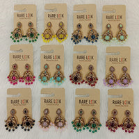 Dhwani Elegant Pota Stone And Pearl Dangler Earrings (Pack of 12)