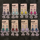 Dhwani Trendy Pota Stone And Pearl Jhumki Earrings- (Pack of 8)