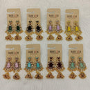 Dhwani Trendy Pota Stone And Pearl Jhumki Earrings- (Pack of 8)