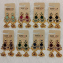 Dhwani Trendy Pota Stone And Pearl Jhumki Earrings- (Pack of 8)