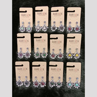 Dhwani Oxidised Plated Elegant Pota Stone And Pearl Dangler Earrings (Pack of 12)
