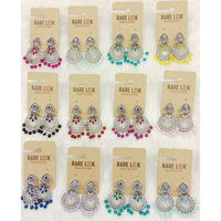 Dhwani Luxury Pota Stone And Beads Dangler Earrings(Pack of 12)