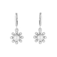 Etnico Silver Plated CZ American Diamond Chain Pendent Jewellery Set for Women