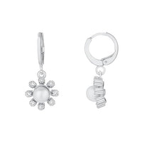 Etnico Silver Plated CZ American Diamond Chain Pendent Jewellery Set for Women