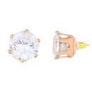 Etnico Rose Gold Plated American Diamond CZ Zircon Chain Pendent Set for Women